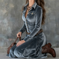 Women's Long Sleeve Velvet Maxi Dress