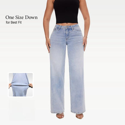👖 49% OFF 🌊 | Baggy Jeans with Low Waist – Light/Dark Blue & Breathable Fabric