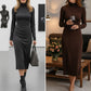 🎁Meet Christmas 49% OFF🎄|Elegant Turtleneck Long-Sleeve Bodycon Dress