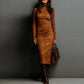 🎁Meet Christmas 49% OFF🎄|Elegant Turtleneck Long-Sleeve Bodycon Dress