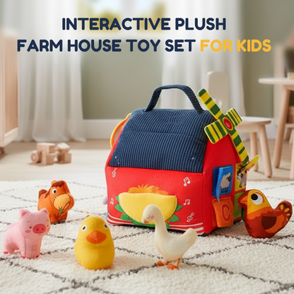 👶Interactive Plush Farm House Toy Set for Kids🐄🐏