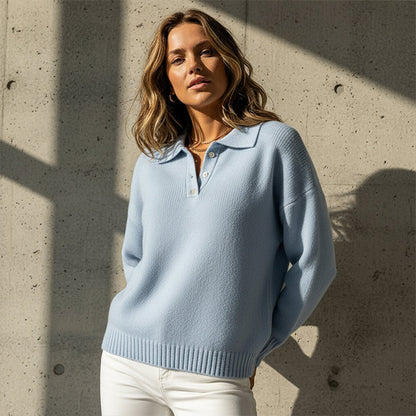 🎅Christmas Special Deals £24.99!!✨Women's Soft Collared Button Knit Sweater