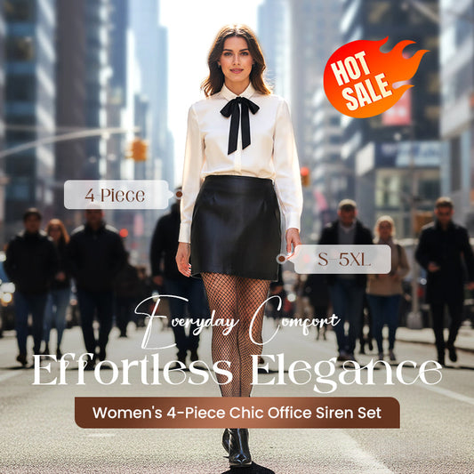 🌸Spring Pre-sale💐Women's 4-Piece Chic Office Siren Set