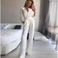 Women’s V-Neck Nipped Waist Wide-Leg Jumpsuit