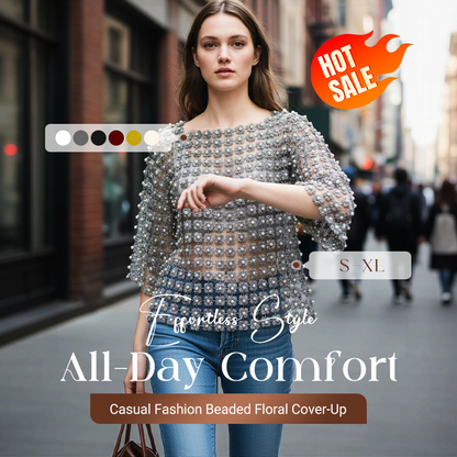 49% OFF!! 🌸Women's Casual Fashion Beaded Floral Cover-Up