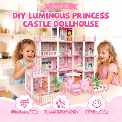 📢📢50% OFF!!⏰DIY Luminous Princess Castle Dollhouse