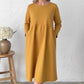 📢 Limited Time 49% OFF👗Women's Loose Fit Round Neck Midi Dress with Pockets-Effortless Comfort & Everyday Elegance✨