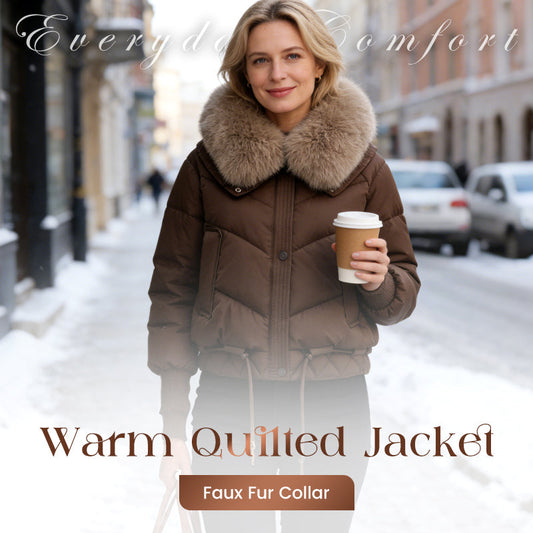 🔥New Arrivals 50% OFF🎁Warm padded women's jacket with faux fur collar