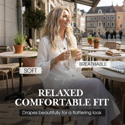 🏆 Hot Sale - 49% OFF ✨Women's Asymmetrical Hem Button-Down Top