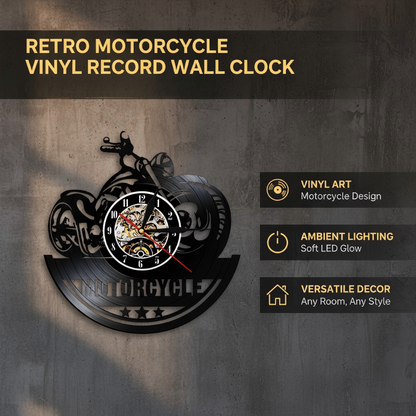 ⏳Limited-time 49% off⏰Retro Motorcycle Vinyl Record Wall Clock