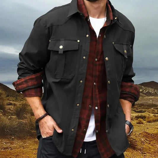⚡Hot Sales 49% OFF🔥Men’s Flannel-Lined Western Snap Jacket