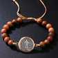📢📢49%  OFF !! ⏰🛡️A Guardian's Companion✨Natural Wooden Bead St. Benedict Bracelet🎁Adjustable, Suitable for Both Men and Women