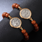 📢📢49%  OFF !! ⏰🛡️A Guardian's Companion✨Natural Wooden Bead St. Benedict Bracelet🎁Adjustable, Suitable for Both Men and Women