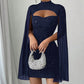 💃2026 New Arrivals 49% OFF💥Women's Cutout Ribbed Dress with Chiffon Cape
