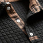 Men's Plaid Patchwork Textured Long-Sleeve Shirt