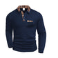 Men's Plaid Patchwork Textured Long-Sleeve Shirt