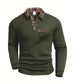 Men's Plaid Patchwork Textured Long-Sleeve Shirt