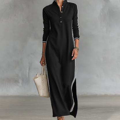 🎁2026 New Arrivals 49% OFF💥Minimalist Button-Down Collar Dress with Contrast Trim