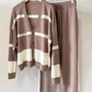 Women's Striped Cardigan & Pants Two-Piece Set