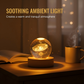 🌌✨ 3D Engraved Crystal Ball Night Light – Celestial Glass Sphere Lamp with Warm LED Wooden Base