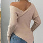 Women's Off Shoulder Asymmetrical Tight Fitting Pullover