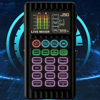🎉 New Year's Gift – 49% OFF!✨🎤 Portable Handheld Live Sound Card (Voice Changer): Multifunctional Effects + Noise Cancellation – Stream from Anywhere!