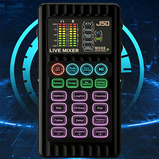 🎉 New Year's Gift – 49% OFF!✨🎤 Portable Handheld Live Sound Card (Voice Changer): Multifunctional Effects + Noise Cancellation – Stream from Anywhere!