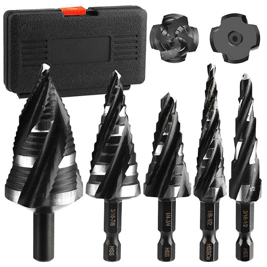 🔥5-Piece HSS Step Drill Bit Set for Metal