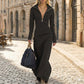 Women's Half-Zip Slim-Fit Maxi Dress