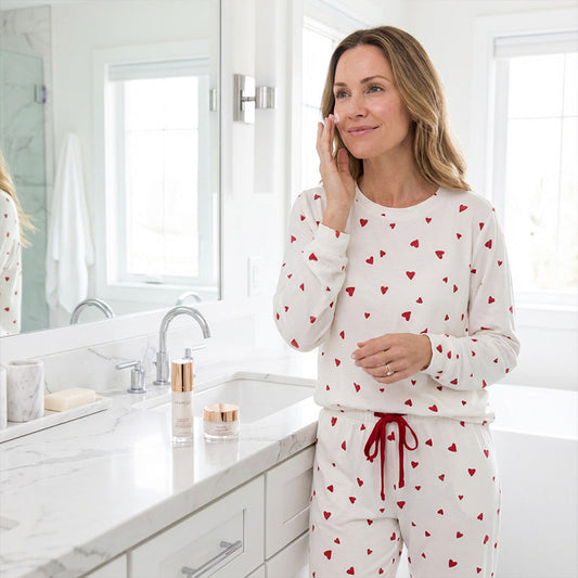 💖🌙 Women's Pajama Set – Heart Pattern, Comfortable & Soft for Home 🎁 Random gifts 🔥