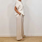 Women's Satin Short Sleeve Top & Pants 2-Piece Set