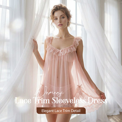 Lace Trim Sleeveless Dress