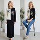 Women's Two-Piece Knit Set with Clover Embroidery