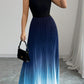 Ombre Pleated Sleeveless Mock Neck Maxi Dress❤️
