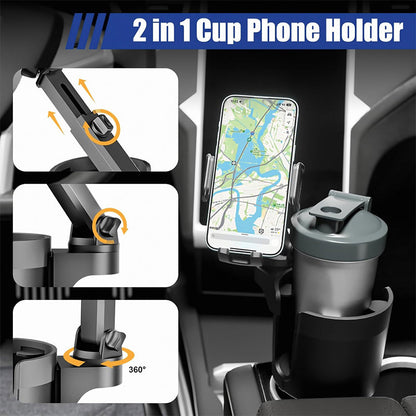 2-in-1 Car Cup Holder & Phone Stand
