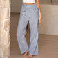 ⏳LAST DAY SALE 49% OFF!🎁Striped Gingham Wide Leg Pants High Waisted With Pockets