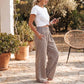 ⏳LAST DAY SALE 49% OFF!🎁Striped Gingham Wide Leg Pants High Waisted With Pockets