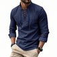 👔 49% OFF NOW! 💎 Men's Casual Solid Color Shirt – Lace-Up Neck, Modern Stand Collar & Breathable Cotton ✨