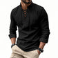 👔 49% OFF NOW! 💎 Men's Casual Solid Color Shirt – Lace-Up Neck, Modern Stand Collar & Breathable Cotton ✨