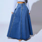 ⏳Limited-time 49% off⏰Vintage Button-Front A-Line Denim Skirt👗