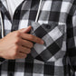 Men’s Hooded Plaid Button-Down Jacket