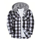 Men’s Hooded Plaid Button-Down Jacket