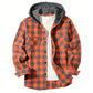 Men’s Hooded Plaid Button-Down Jacket
