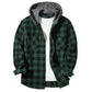 Men’s Hooded Plaid Button-Down Jacket