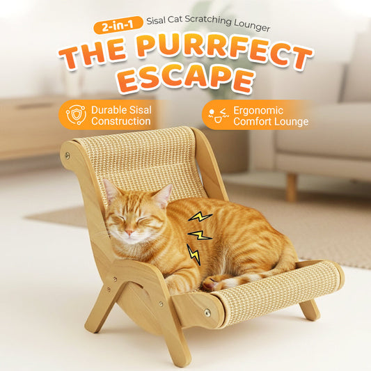 🐱 49% OFF NOW! ⏰ 2-in-1 Sisal Cat Scratching Lounger – Scratching & Lounging, Durable Sisal & Space-Saving 🛏️