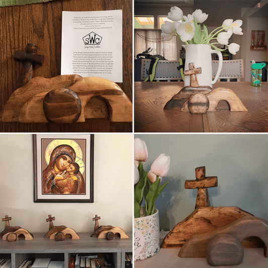 🐣 Wooden Easter Tableau – 49% off, unique & religious! ✝️✨