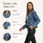 🎁New arrival 49% OFF💥Women's Ruffle Trim Open-Front Denim Jacket