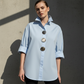 Women's Oversized Button-Down Shirt with Statement Buttons