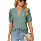 📢📢49% OFF !!!⏰Loose Solid Color T-Shirt Top with Hollow Bubble Sleeves