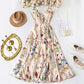 💐Spring Hot Sale 49% OFF!!🌿🌸Plus Size Floral Print Spaghetti Strap Midi Dress